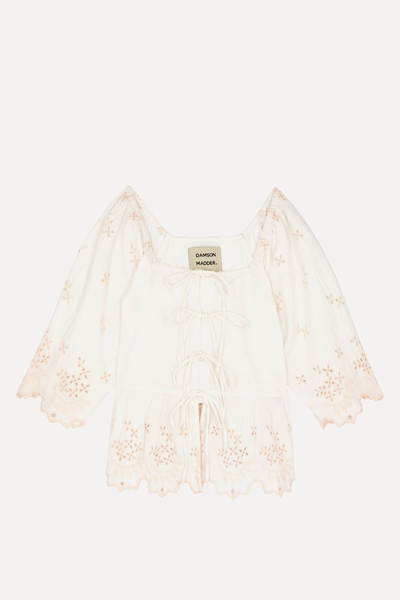 Lana Broderie Anglaise Cotton Blouse from Damson Madder 