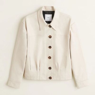 Buttoned Leather Jacket from Mango