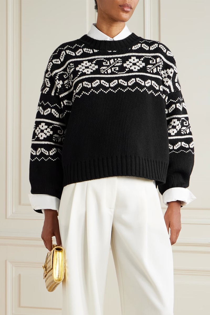 Cropped Fair Isle Wool Sweater from RÓHE
