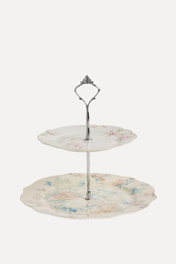 Floral Cake Stand Fine China