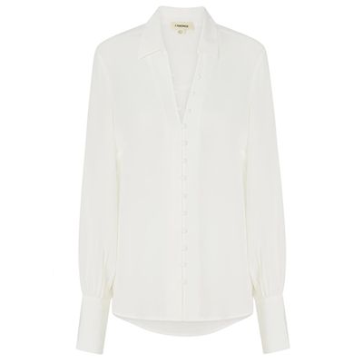 Naomi Button Front Blouse In Ivory from L’Agence