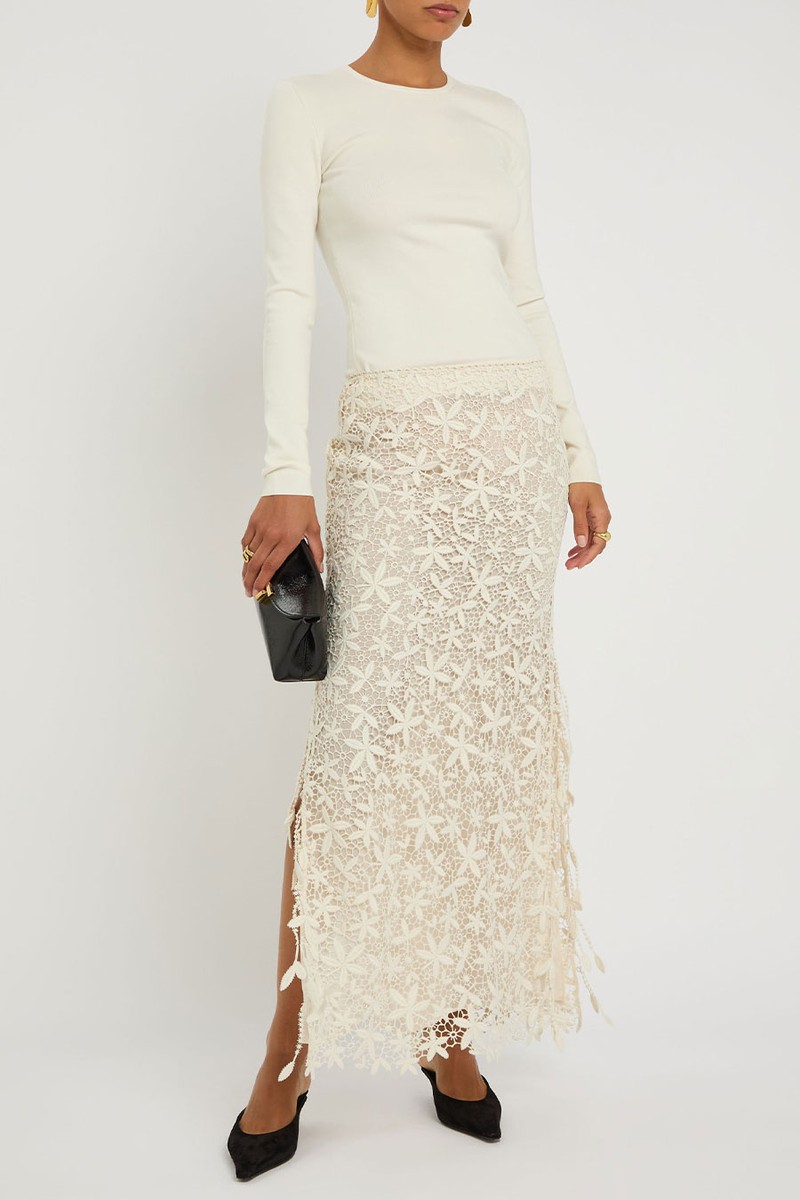 Floral Guipure Lace Maxi Skirt from Toteme