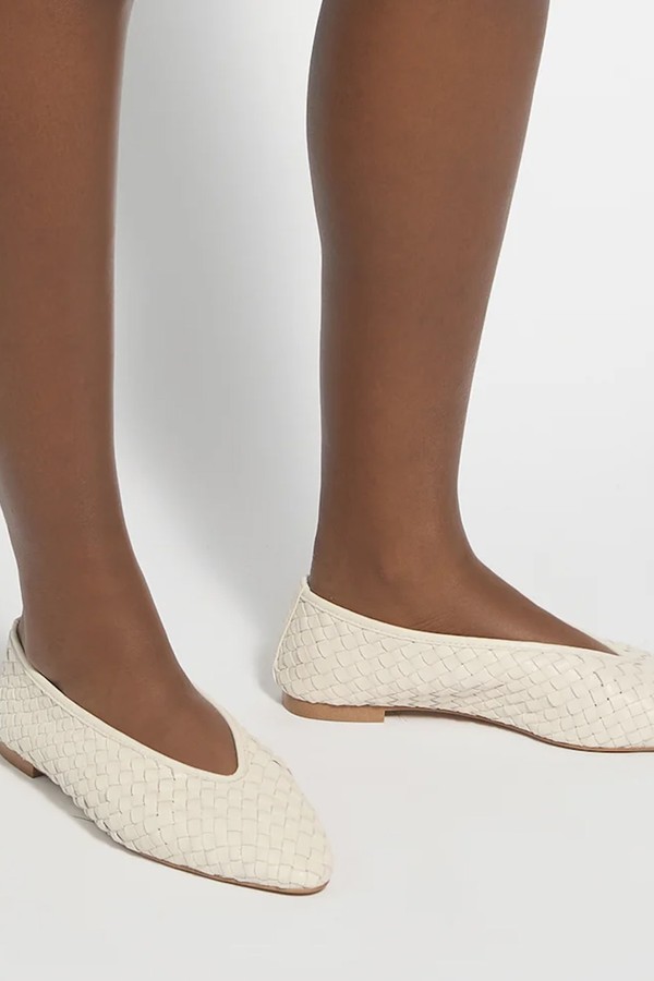 Woven Pointed Ballet Flats from Dune