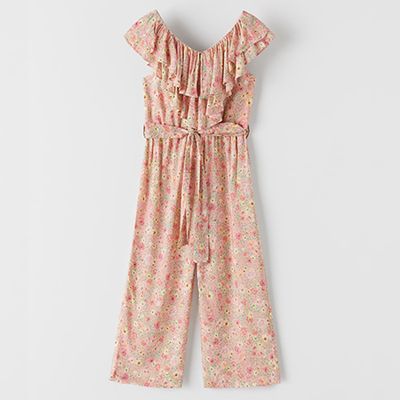 Printed Jumpsuit With Frills from Zara