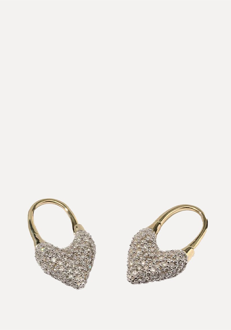 Diamond Roscida Heart Earrings*