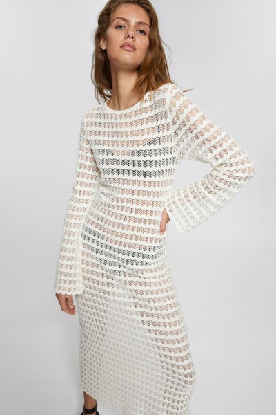 Open Tie-Back Pointelle Knit Dress from & Other Stories