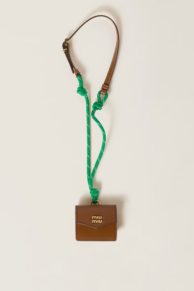 Leather, Cord & Metal Trick With Mini-Pouch from Miu Miu