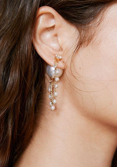 Pearl Embellished Drop Earrings