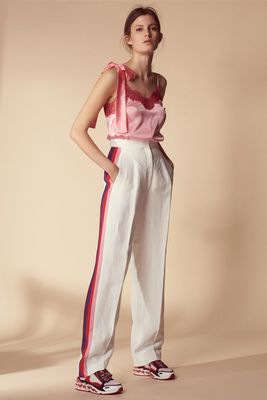 Trousers With Braid Trim