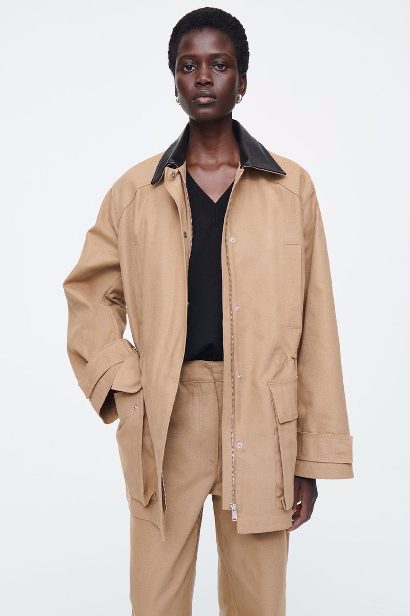 Leather-Collar Field Jacket from COS