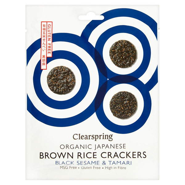 Organic Black Sesame Brown Rice Crackers from Clearspring