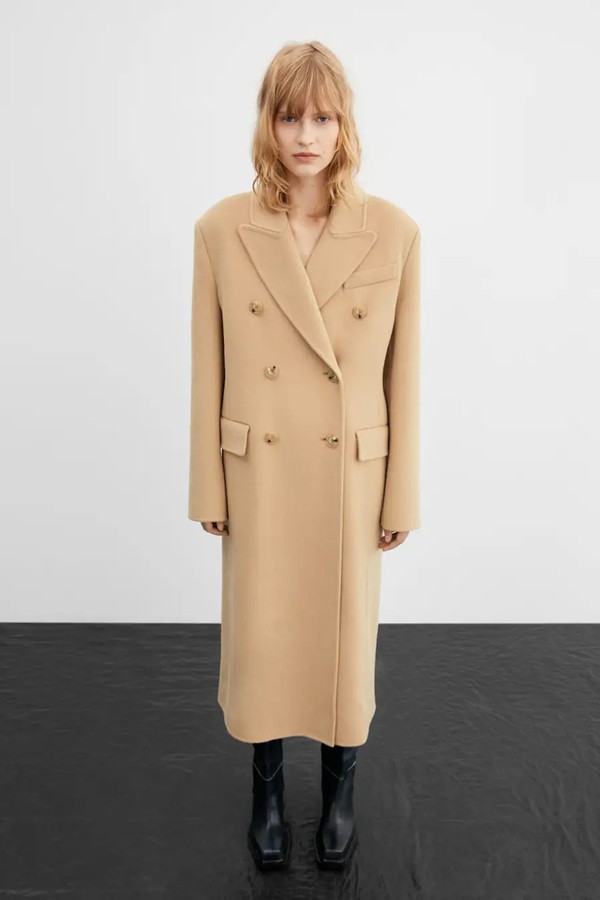 Double-Breasted Virgin Wool Coat 