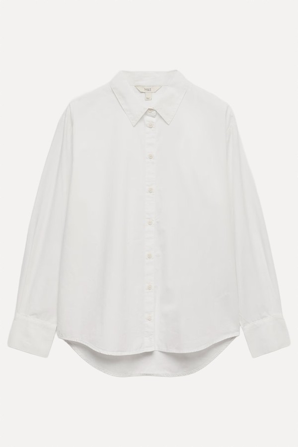 Pure Cotton Collared Button Through Shirt from Marks & Spencer 