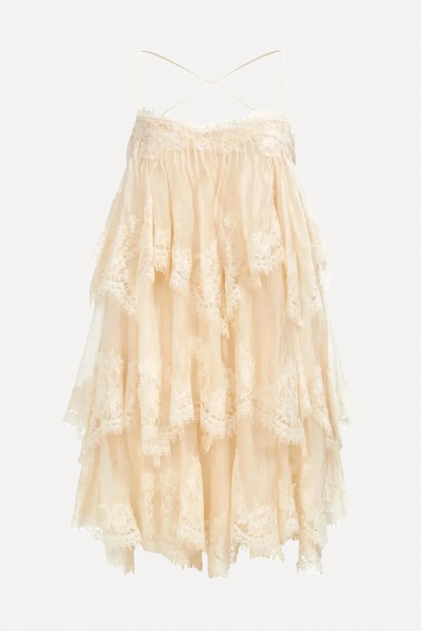 Ophelia Tiered Lace Mini Dress from Aje