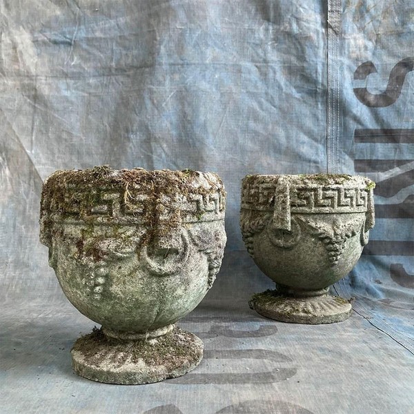Pair Of Mossy Planters, Late 20th Century from Vinterior