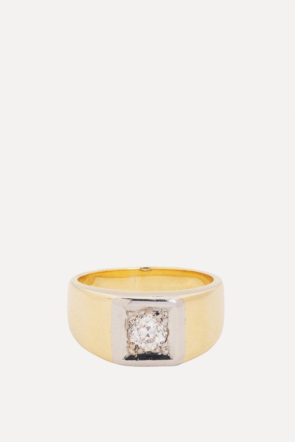 Solitaire Antique Diamond Signet Ring