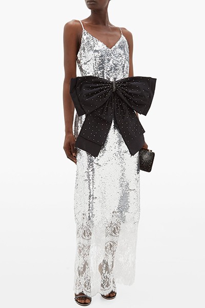 Crystal-Embellished Bow Belt from Erdem