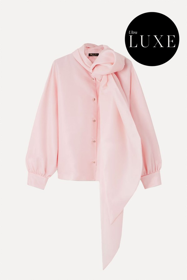 Patricia Tie-Neck Silk-Organdy Blouse from Loro Piana