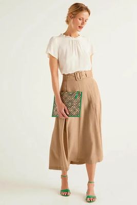 Poste Belted Midi Skirt