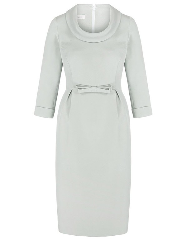 Soft Cowl Neck Wool Crepe Dress from Suzannah