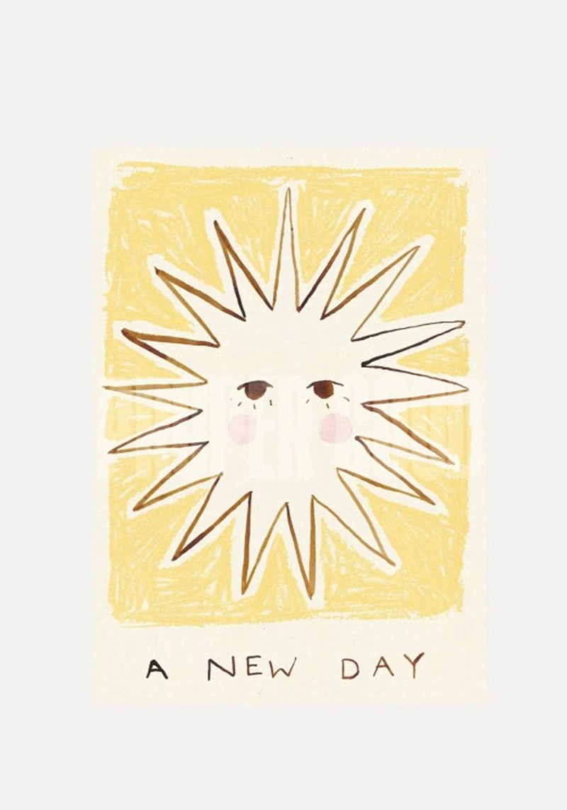 A New Day Quote Bedroom Hand Painted Print 