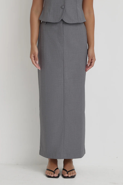 Grey Tailored Maxi Skirt from 4th & Reckless