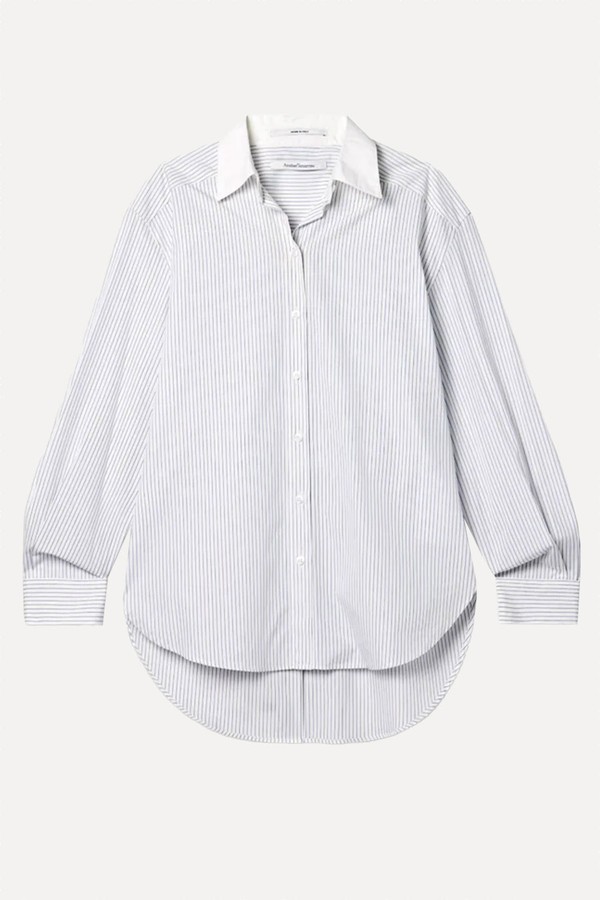 Striped Organic Cotton-Poplin Shirt from Another Tomorrow