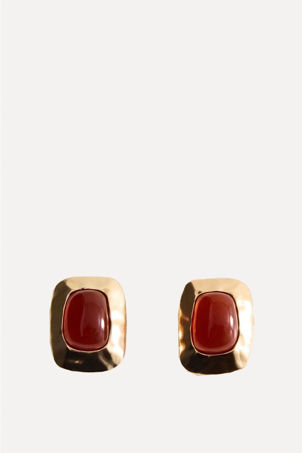 Combined Resin Stone Earrings from Mango