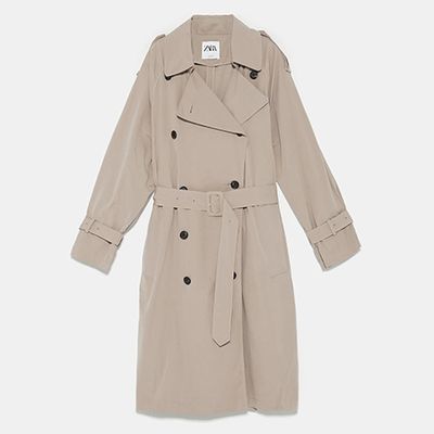 Water-Repellent Buttoned Trench Coat from Zara