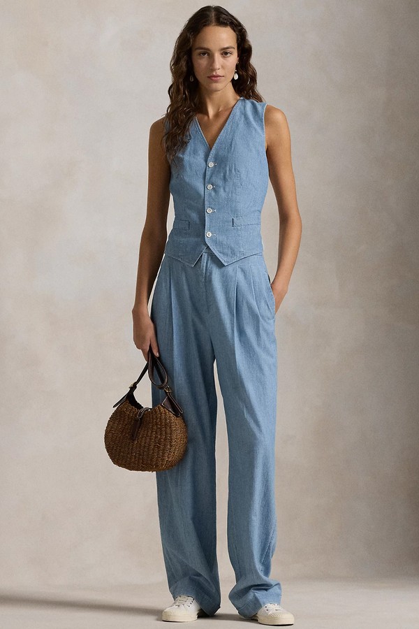 Cotton Chambray Waistcoat