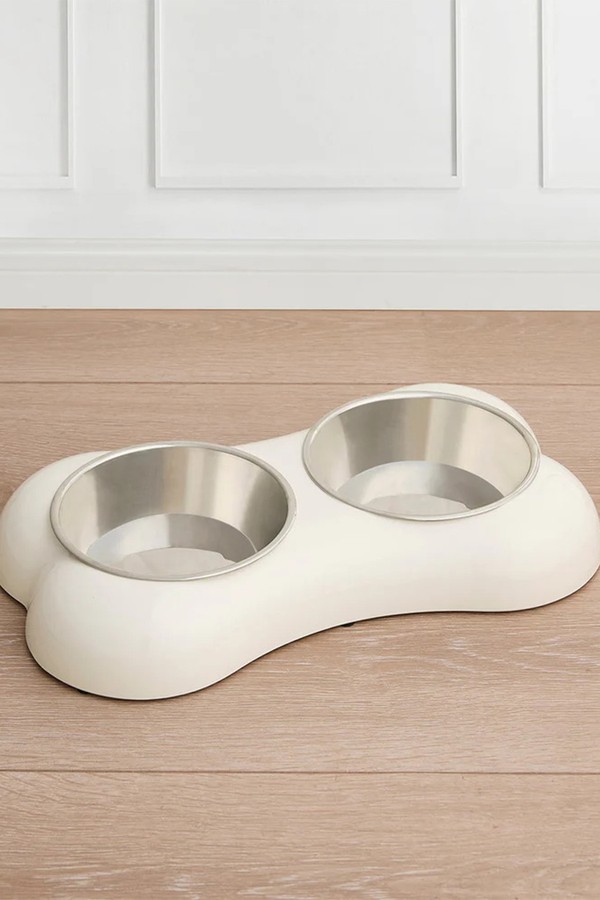 Bone Double Food Bowl from Dusk