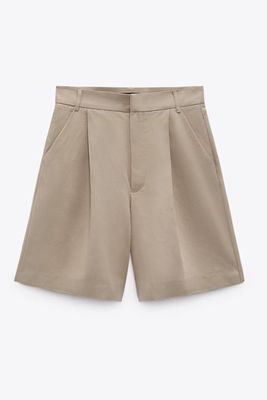 Linen Blend Long Bermuda Shorts from Zara