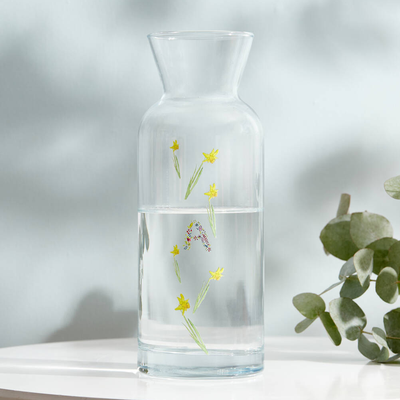 Personalised Birth Flower Stems Glass Vase