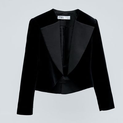 Velvet Jacket With Contrast Lapels from Zara