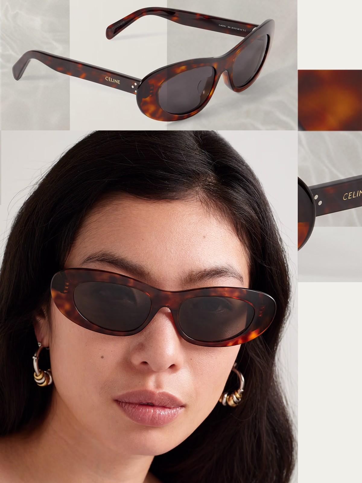 Cat-Eye Tortoiseshell Acetate Sunglasses from CELINE EYEWEAR