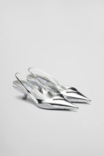 Brushed Leather Slingback Pumps from Prada 