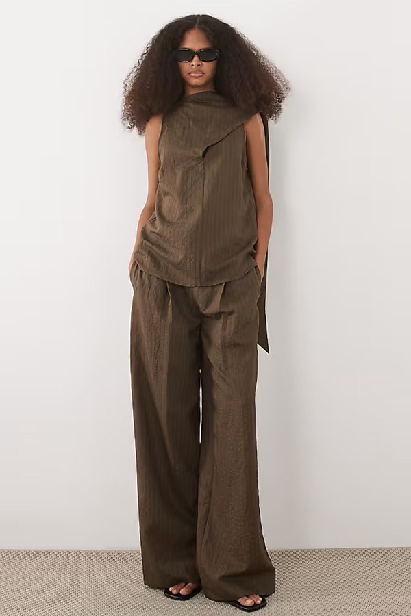 Tatu Cut Out Scarf Detail Top & Trouser Co-Ord from Mango