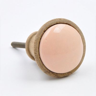 Pink Wood & Ceramic Scandinavian Knob from Abodent.com
