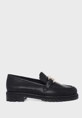 Leather Buckle Block Heel Loafers from Hobbs