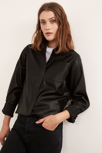 Willow Vegan Leather Shirt from Kitri