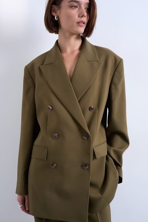 6 Button Double Breasted Tuxedo Blazer