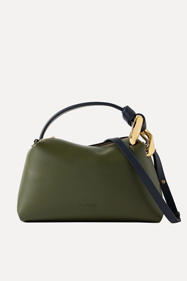 Chain-Embellished Two-Tone Leather Shoulder Bag from JW Anderson