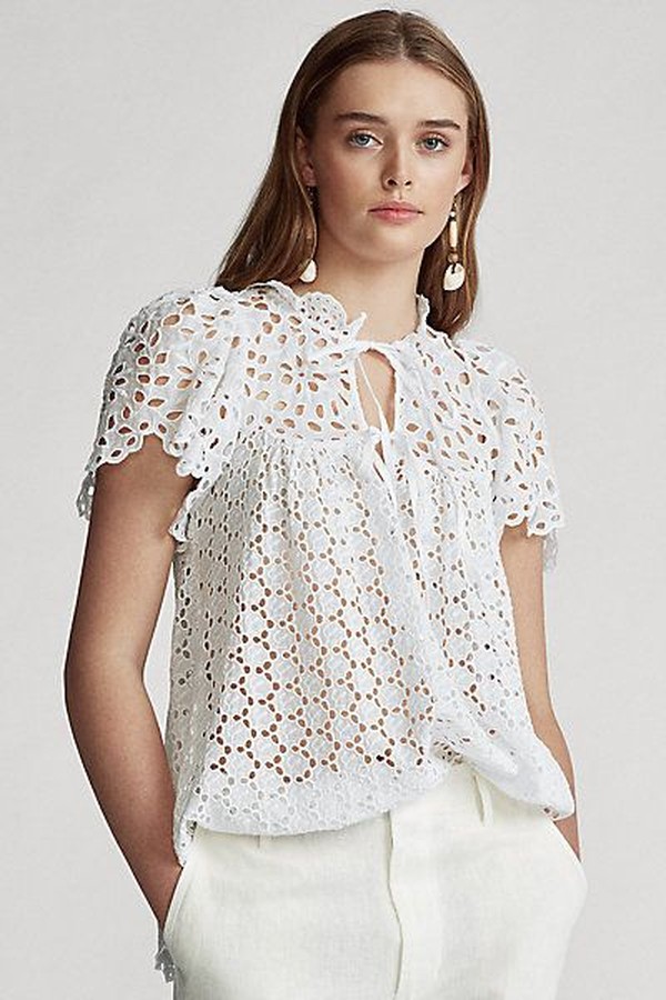 Cotton Eyelet Blouse