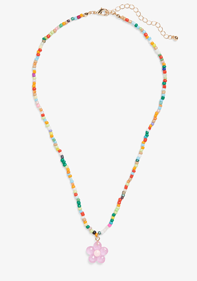  Bead Necklace With Flower Pendant from Monki