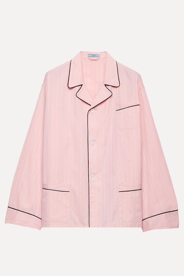 Cotton Shirt with Contrast Trim from Prada
