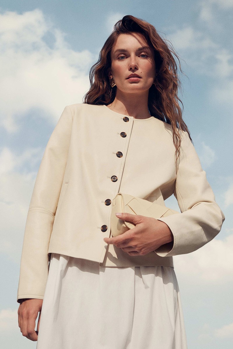 Faux Leather Collarless Jacket from Marks & Spencer