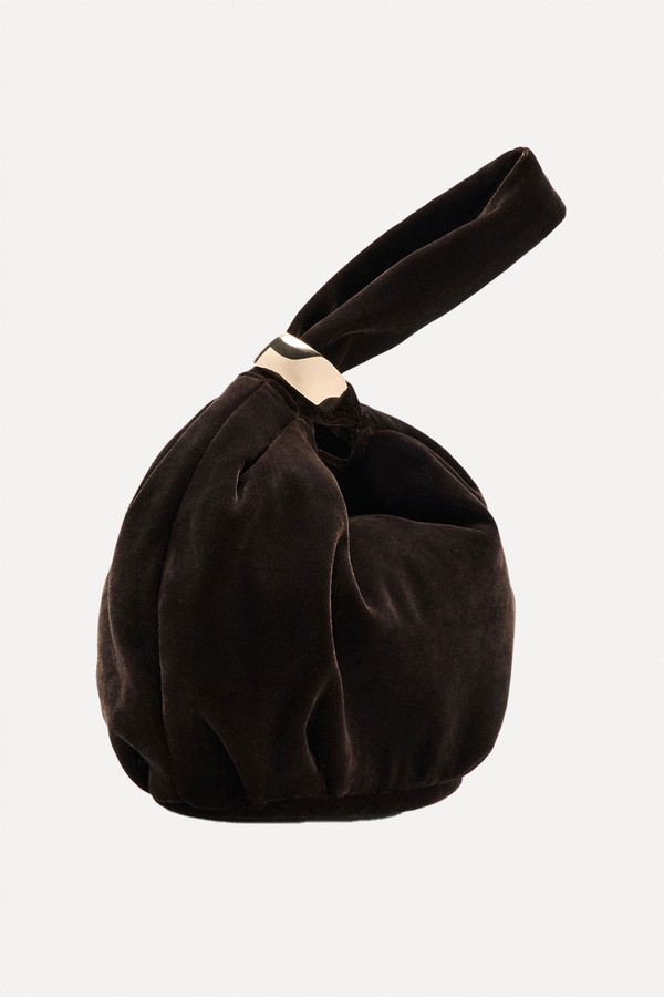 Velvet Handbag With Metallic Detail  from Mango