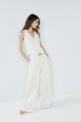 Wide-Leg Ramie & Cotton-Blend Chino Trousers from Raey