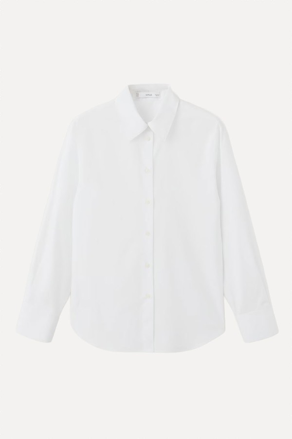 Cotton & Lyocell Blend Straight Shirt from Mango