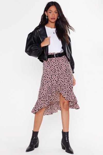 Call It Dot You Want Polka Dot Midi Skirt